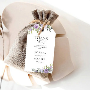 Elegant Purple Floral Floral Gift Tag