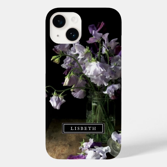 Elegant Purple Floral iPhone Case (Back)