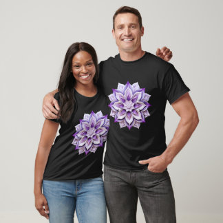 Elegant Purple Floral Mandala – Intricate Bloom  T-Shirt