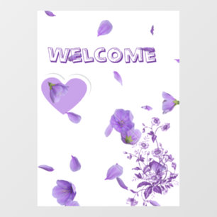 Elegant Purple Floral Moon Wedding Unity Candle Se Window Cling