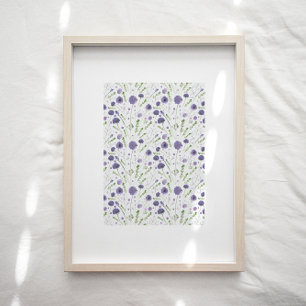 Elegant Purple Floral Pattern Art Print