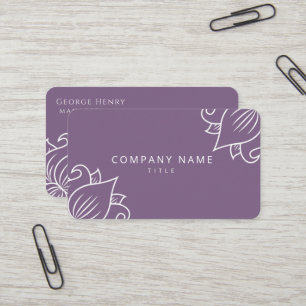 Elegant Purple Floral Professional Business Card