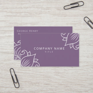 Elegant Purple Floral Professional Business Card