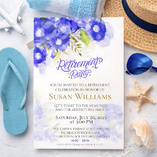 Elegant Purple Floral Retirement Celebration Invitation