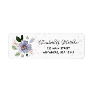 Elegant Purple Floral Return Address