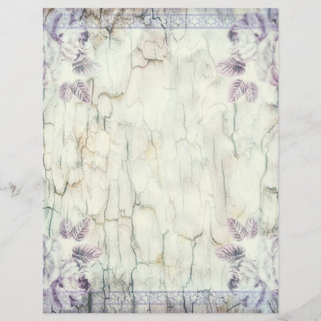 Elegant Purple Floral Scrapbook Paper (Front)