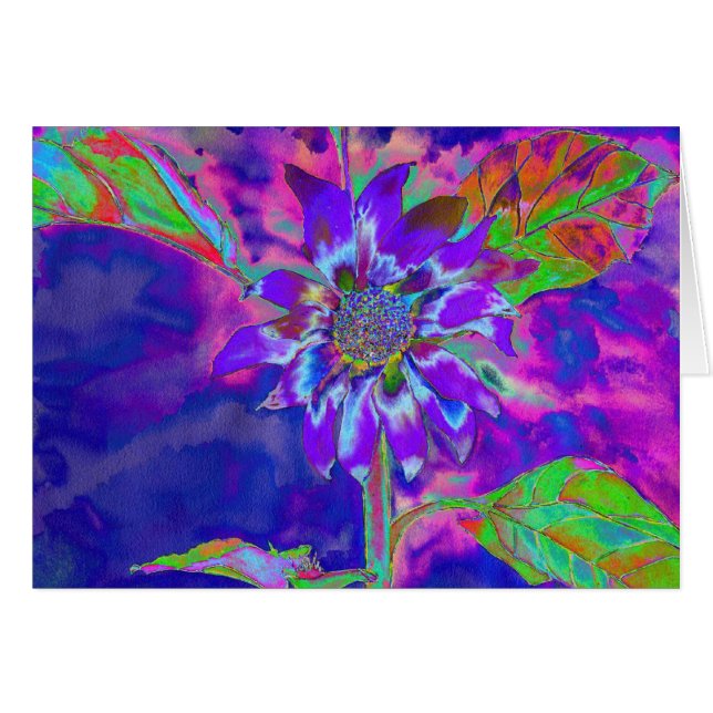 Elegant purple floral sunflower (Front Horizontal)