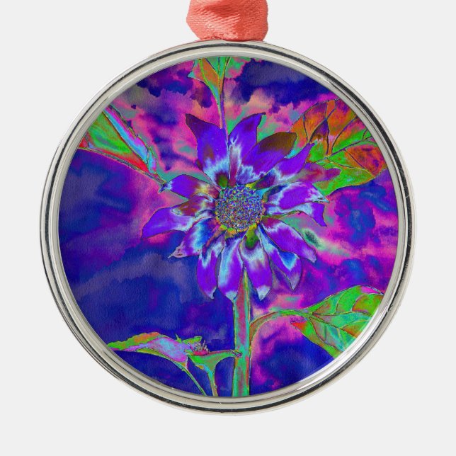 Elegant purple floral sunflower metal tree decoration (Front)