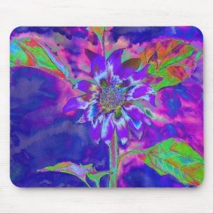 Elegant purple floral sunflower mouse mat