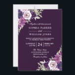 Elegant Purple Floral Watercolor Wedding Invitation<br><div class="desc">Elegant Purple Floral Watercolor Wedding Invitation

See matching collection in store</div>