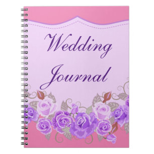 Elegant Purple Floral Wedding Journal