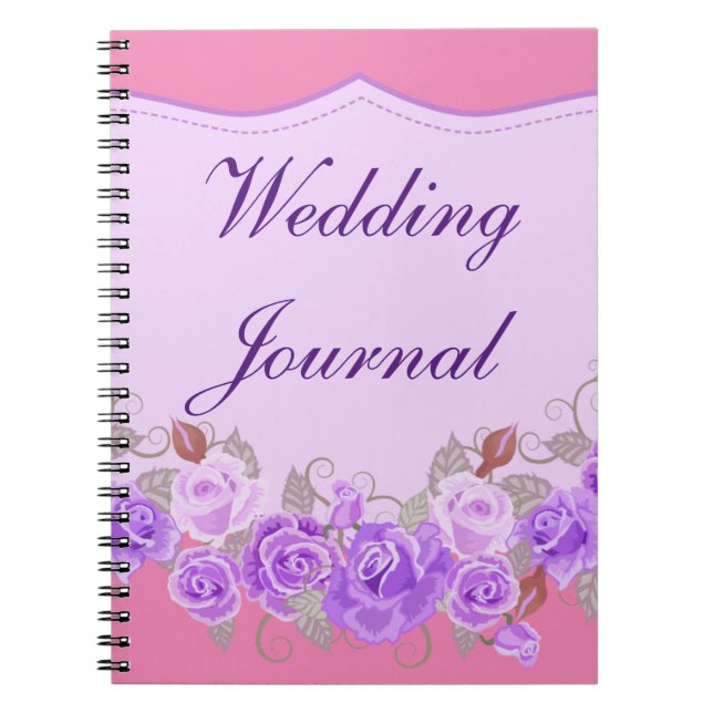 Elegant Purple Floral Wedding Journal (Front)