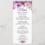 Elegant Purple Floral Wedding Menu Card<br><div class="desc">For further customisation,  please click the "Personalise this template",  then "Edit using Design Tool". Stylish editable easy to use wedding templates,  more items available in the store (invitations,  rsvp,  thank you cards,  games,  stationery & decor). If you need help or matching items,  please contact me.</div>