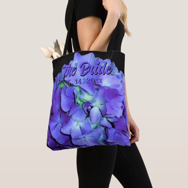 Elegant purple florals hydrangeas the Bride Tote Bag (Close Up)