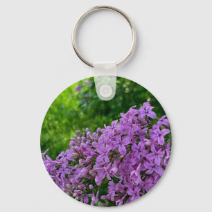 Elegant purple florals purple lilacs key ring
