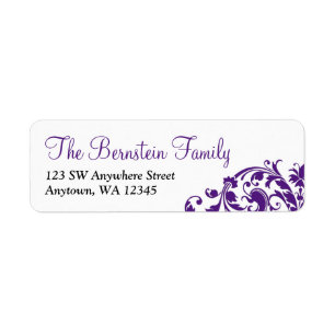 Elegant Purple Flourish Bat Mitzvah