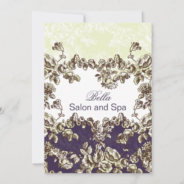 elegant purple flourish Business Thank You Cards (Front)