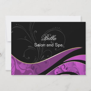 elegant purple flourish Business Thank You Cards