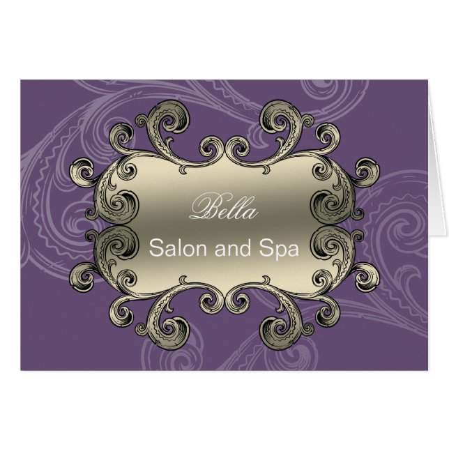 elegant purple flourish Business Thank You Cards (Front Horizontal)