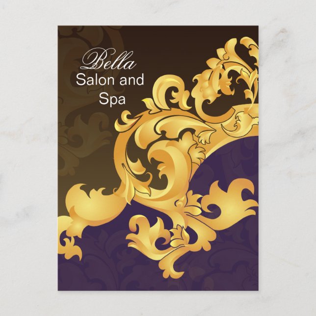 elegant purple flourish business ThankYou Cards (Front)