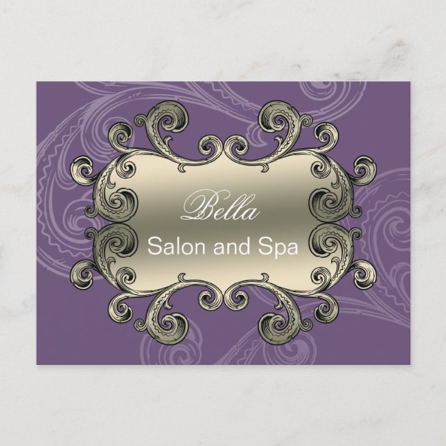 elegant purple flourish business ThankYou Cards (Front)