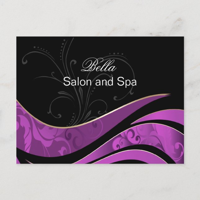 elegant purple flourishbusiness ThankYou Cards (Front)