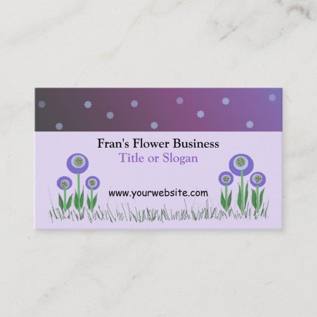 Elegant Purple Flower Business Design Business Card (Front)