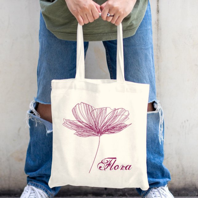 Elegant Purple Flower Cute Boho Girly Artsy Custom Tote Bag (Creator Uploaded)