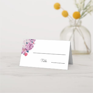 Elegant Purple Flower Personalised Wedding Table Place Card