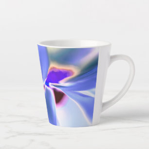 Elegant Purple Flower Print Latte Mug