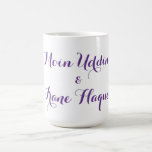 Elegant purple flower Wedding Coffee Mug<br><div class="desc">Elegant purple flower Wedding Coffee Mug. This elegant purple flower design brings a sense of grace, beauty, and calm. The soft purple tones symbolize creativity, peace, and luxury, while the delicate floral details add a timeless and refined touch. Perfect for weddings, stationery, home décor, gifts, or personalized products, this design...</div>