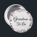 Elegant Purple Flowers Baby Shower Grandma to be  7.5 Cm Round Badge<br><div class="desc">Elegant Purple Flowers Baby Shower Grandma to be button. Matching items available.</div>