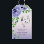 Elegant Purple Flowers | Bridal Shower Thank You Gift Tags<br><div class="desc">This elegant bridal shower thank you gift tag features purple flowers accented with green foliage.  Personalise this thank you tag with a message and the shower date.</div>