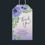 Elegant Purple Flowers | Bridal Shower Thank You Gift Tags<br><div class="desc">This elegant bridal shower thank you gift tag features purple flowers accented with green foliage.  Personalise this thank you tag with a message and the shower date.</div>
