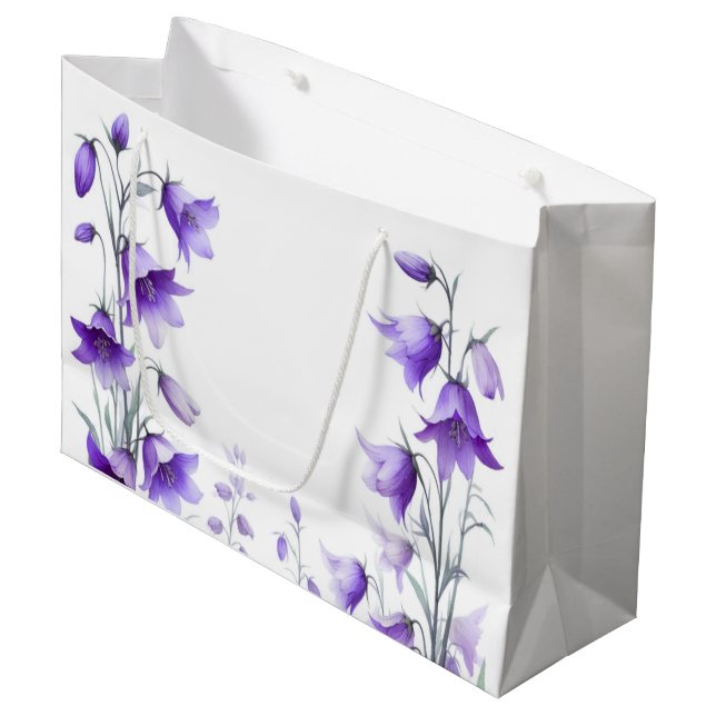 Elegant Purple Flowers  Large Gift Bag (Front Angled)