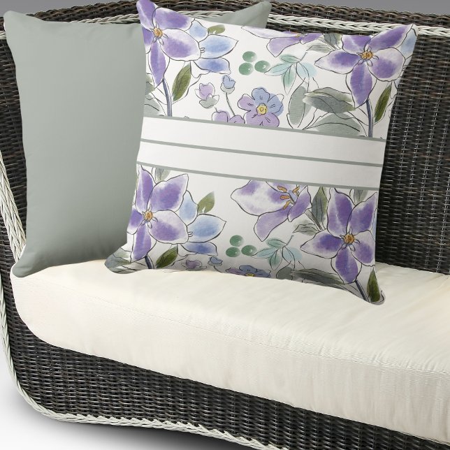 Elegant Purple Flowers Lilac Floral Pattern   Cushion (Creator Uploaded)