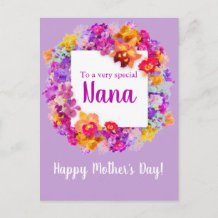 Elegant purple flowers Nana Mother's day Postcard