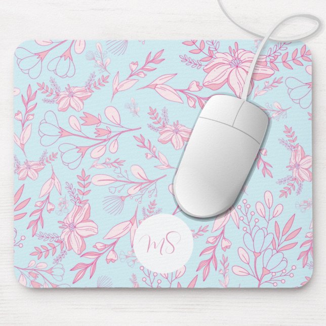 Elegant Purple Flowers Personalised Mouse Mat (Creator Uploaded)