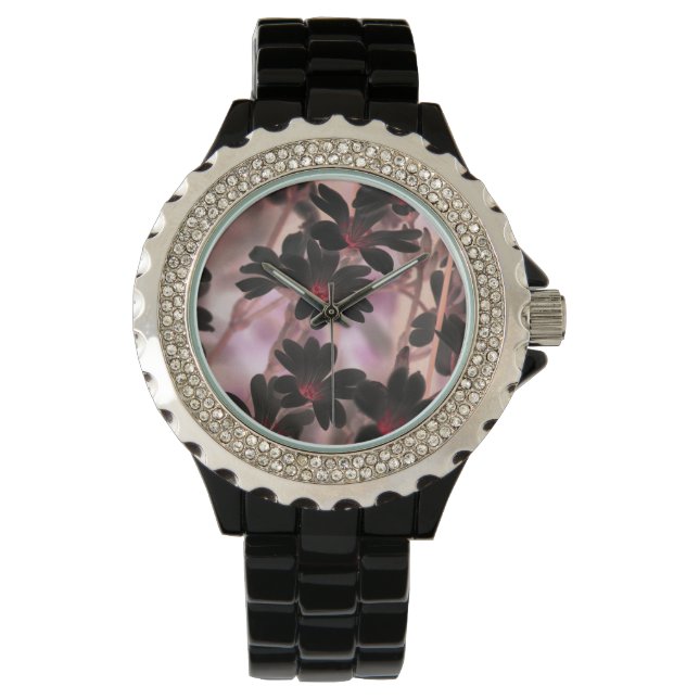 Elegant Purple Flowers Watch (Front)
