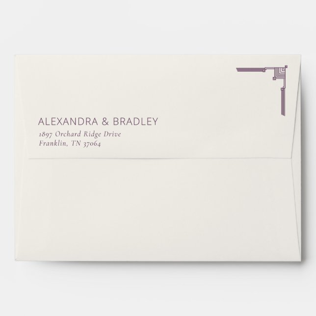 Elegant Purple Fountain Pen Envelope (Back (Top Flap))