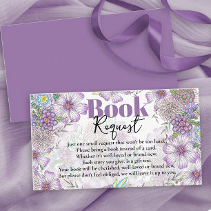 Elegant Purple Garden Flowers Baby in Bloom Enclosure Card