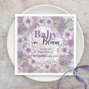 Elegant Purple Garden Flowers Baby in Bloom  Napkin