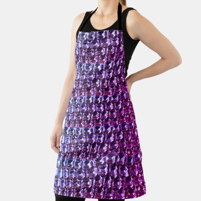 Elegant purple gemstones diamonds apron (Insitu)