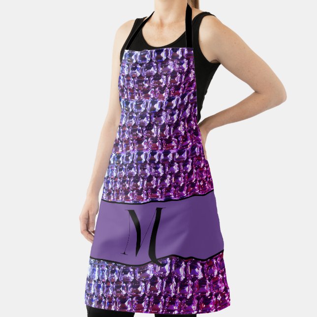 Elegant purple gemstones diamonds apron (Insitu)