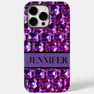 Elegant purple gemstones diamonds Case-Mate iPhone 14 pro max case