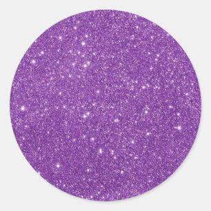 Elegant Purple Glitter Classic Round Sticker