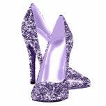 Elegant Purple Glitter High Heel Shoes Standing Photo Sculpture<br><div class="desc">Elegant purple glitter high heel shoe photo sculpture. You can choose your style size, quantity and product type by choosing the customise it button to begin. Please note - all of the designs you will find on Zazzle are printed graphics with no actual glitter, jewels, bows, raised, embossed, or added...</div>