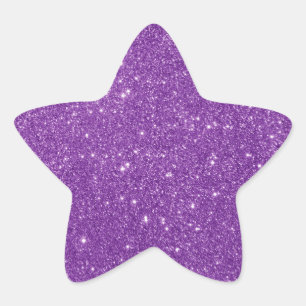 Elegant Purple Glitter Star Sticker