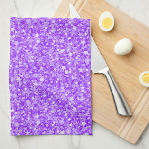 Elegant Purple Glitter Tea Towel