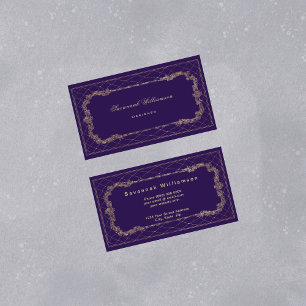 Elegant Purple Gold Customisable Business Card